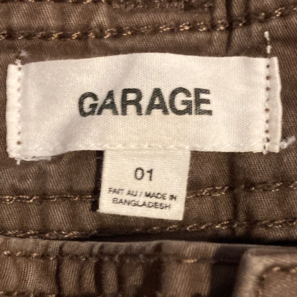 Garage Brown Low Rise Wide Leg Cargo Pants Size 1 Utility Streetwear Y2K - Picture 2 of 7